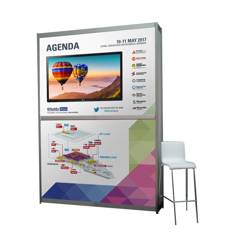 Live Events Design Examples Agenda with TV display